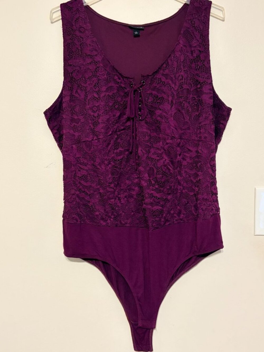 Torrid Lace Corset Seamed Lace-Up Bodysuit Purple Size 2 2X EUC